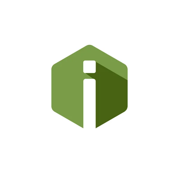 Letter Hexagon Long Shadow Logo Icon Design Vector Image Initial — Stock Vector
