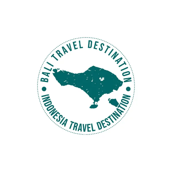 Bali Logosu Işareti Adanın Adını Haritasını Içeren Lastik Damga Ile — Stok Vektör