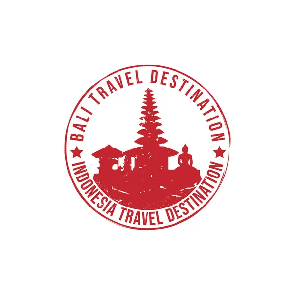 Bali Logosu Işareti Adanın Adını Haritasını Içeren Lastik Damga Ile — Stok Vektör