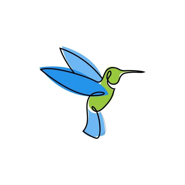Abstract Humming Bird Illustration Vector Design Template Hummingbird Logo Color — Stock Vector