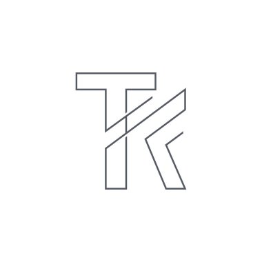 Initial TK typography logo design vector. Creative line art logo with combination of letter T and K luxury sophisticated logo