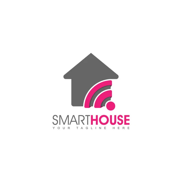 Smart House Logo Design Template Simple Element Illustration Can Used — Vettoriale Stock