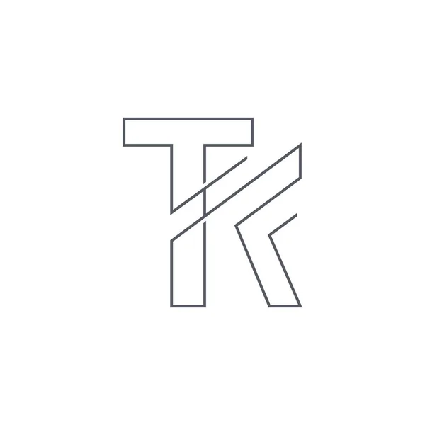 Initial Typography Logo Design Vector Creative Line Art Logo Combination — Vetor de Stock