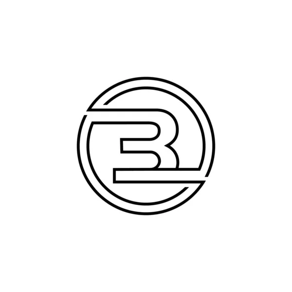 Abstract Three Logo Design Number Logo Line Style Vector Design — Archivo Imágenes Vectoriales
