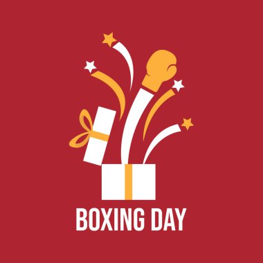 Boxing day graphic design vector image. Boxing day vector illustration.Typography combined in a shape of ribbon and text with paper art and craft style