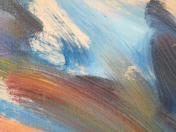 Fragment Multicolored Texture Painting Oil Canvas Abstract Art Background Rough — Zdjęcie stockowe