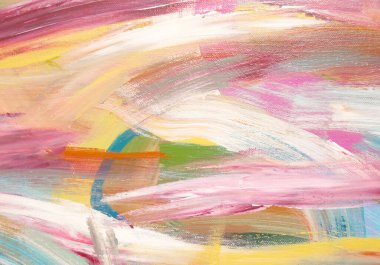 Parlak fırça darbeleri soyut arkaplan, fırça dokusu, tuval üzerinde akrilik boya parçası.