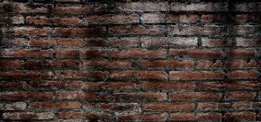 Eski tuğla duvar dokusu arka plan klasik koyu ton.