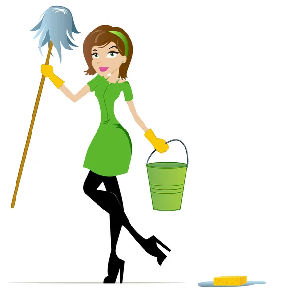 Femme au foyer ou femme de ménage Illustration — Image vectorielle
