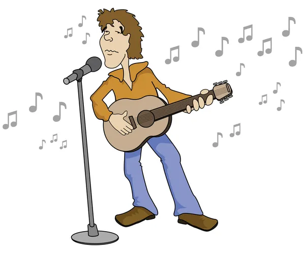 Cantante de dibujos animados — Vector de stock