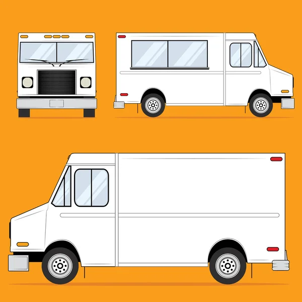 Camión de comida en blanco — Vector de stock