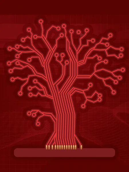 Дерево червоне цифрового каналу — стоковий вектор