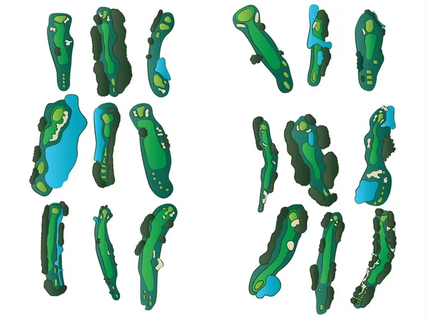 Aménagements de trou de golf — Image vectorielle