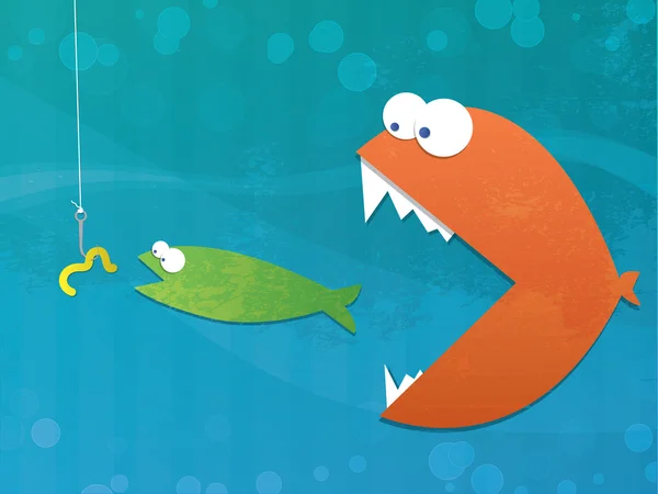 Chaîne alimentaire poisson — Image vectorielle