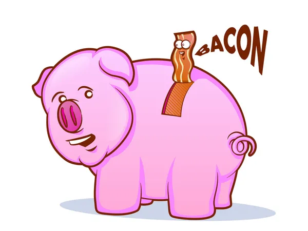 Bacon porco desenhos animados —  Vetores de Stock