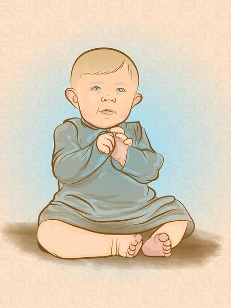 Retro Baby Illustration — Stock vektor