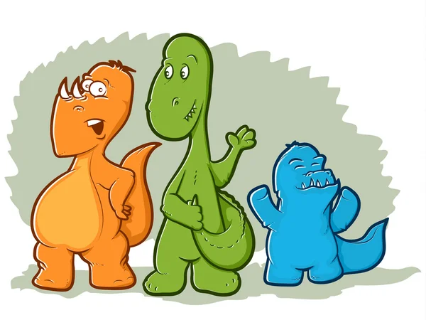 Monstros dos dinossauros dos desenhos animados —  Vetores de Stock