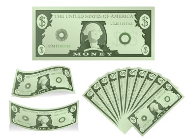 Doları bill Icon set