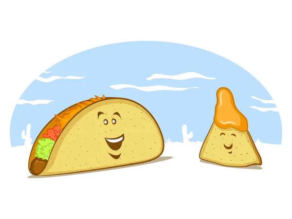 Carácter de la comida mexicana Mascotas — Vector de stock