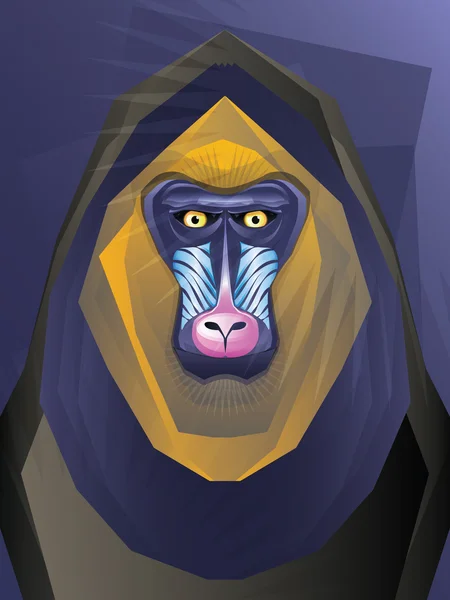 Illustration de singe mandril — Image vectorielle