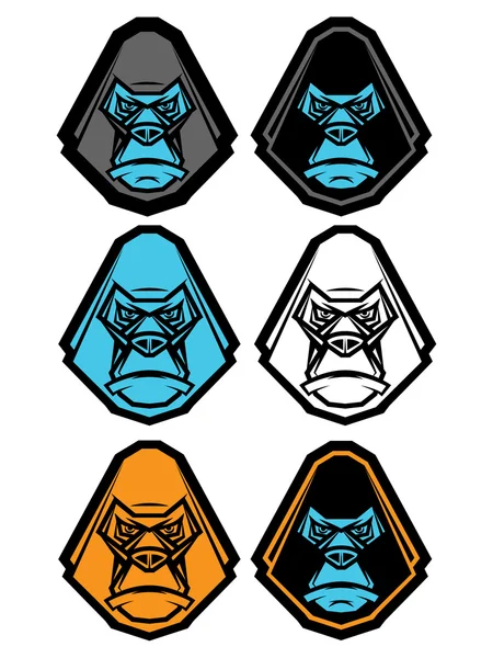 Набор иконок гориллы — стоковый вектор