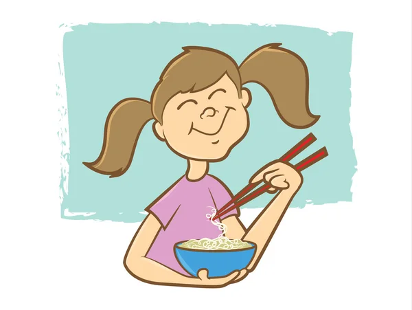 Noodles Cartoon — Stock Vector