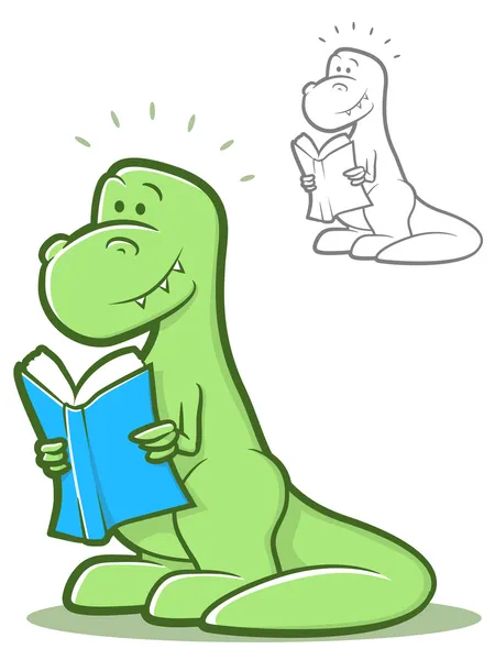 Reading Dinosaur Royalty Free Stock Vectors