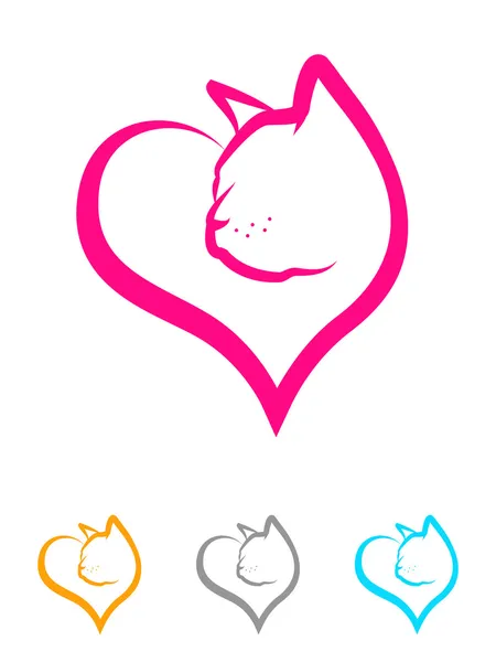 Cat Heart — Stock Vector