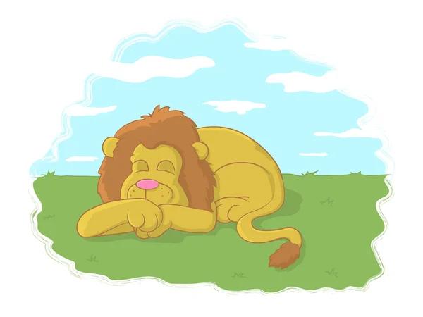 Az oroszlán alszik ma éjjel. Jogdíjmentes Stock Vektorok