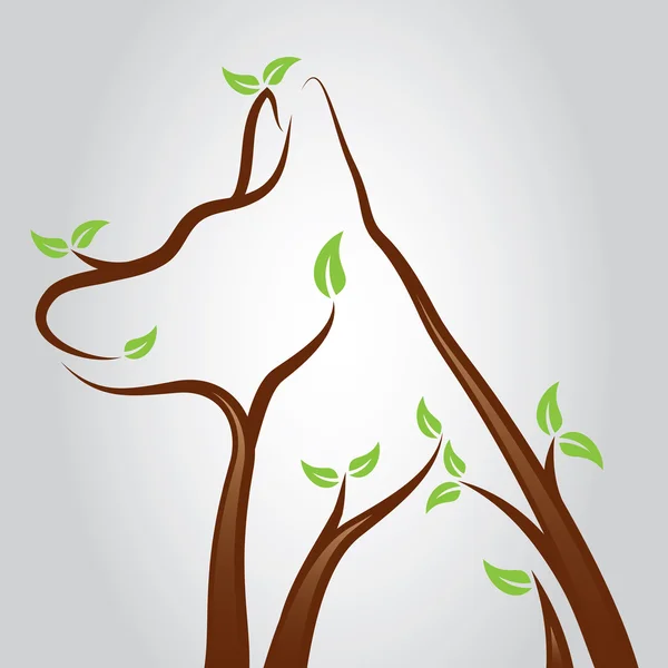 Árbol de perro — Vector de stock