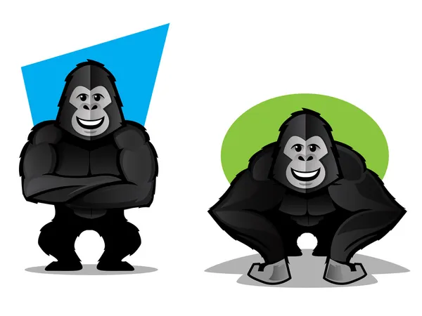 Gorilla Character Set — Stock Vector