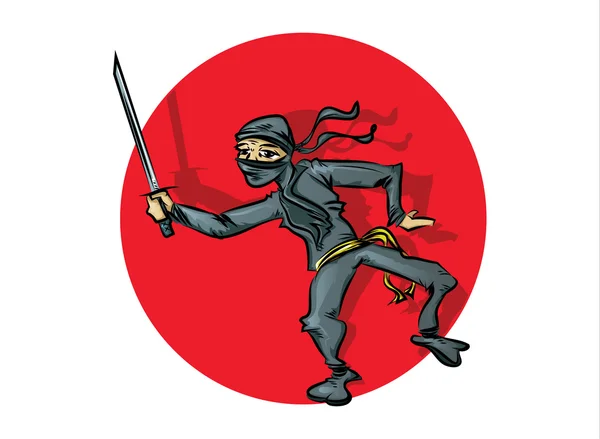 Ninja-Zeichentrick — Stockvektor