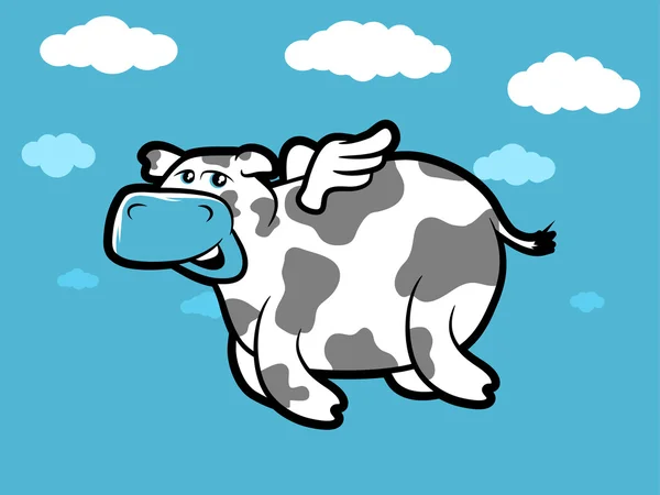 Flying Cow — Stock Vector
