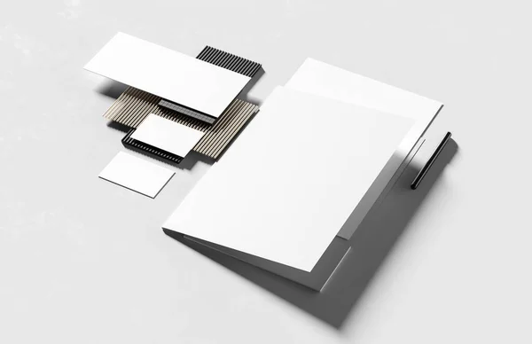 Huisstijl Briefpapier Modelleren Geïsoleerd Moderne Stijl Achtergrond Mock Voor Brandmerken — Stockfoto