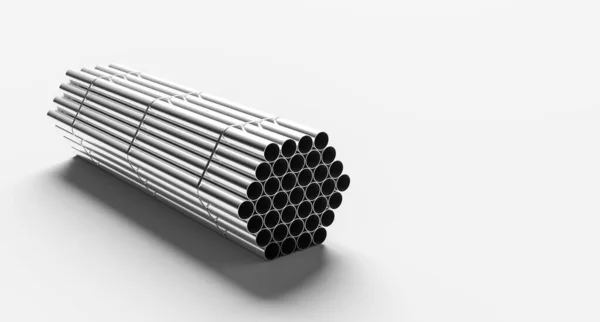 Steel Pipes Isolated White Background Steel Pipes Structural Reinforcement Illustration — Stok fotoğraf