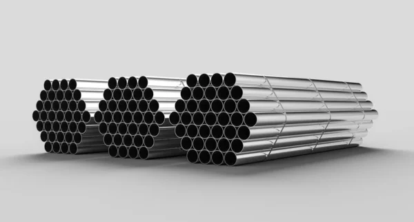 Steel Pipes Isolated White Background Steel Pipes Structural Reinforcement Illustration — Stock Fotó