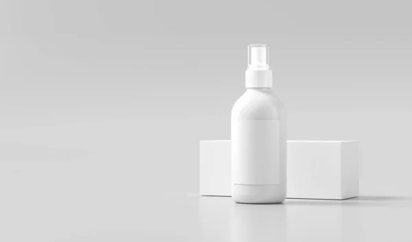 Spray bottle mock up isolated on white background. 3D illustration