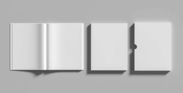 Slipcase Book Mock Isolated White Background Illustration — 스톡 사진
