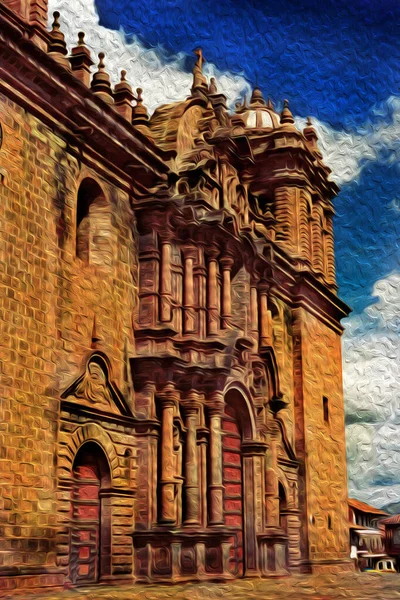 Barokní Katedrála Plaza Armas Cuscu Starobylé Hlavní Město Říše Inků — Stock fotografie