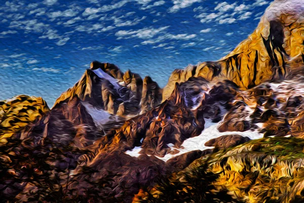 Bergslandskap Med Snöiga Toppar Torres Del Paine Nationalpark Region Full — Stockfoto