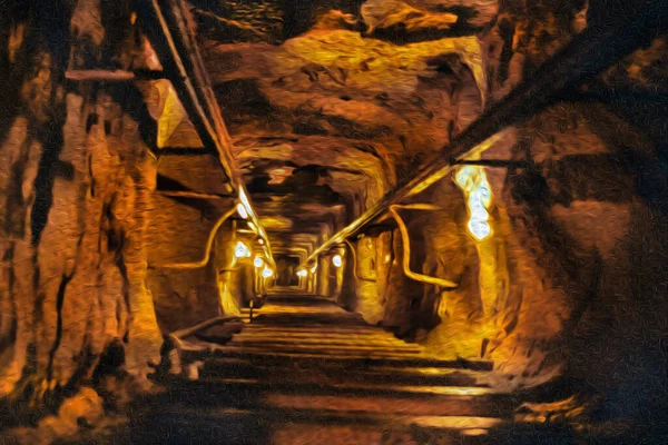 Narrow Corridor Steep Ramp Khufu Pyramid Giza One World Biggest — Stock Photo, Image