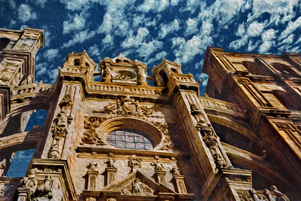 Clocher Façade Cathédrale Gothique Astorga Une Ville Sur Chemin Saint — Photo