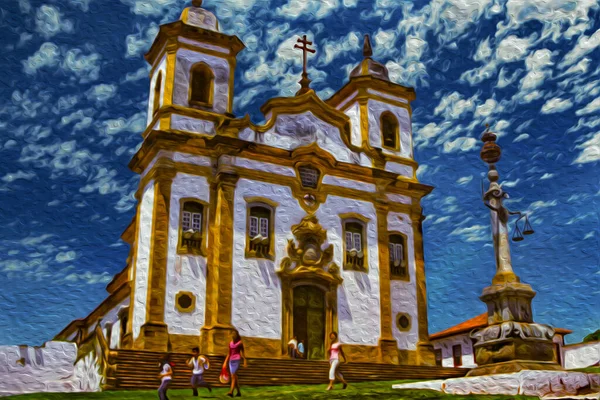 Brezilya Mariana Daki Assisi Kilisesi Nin Aziz Francis Kilisesinde Süslü — Stok fotoğraf