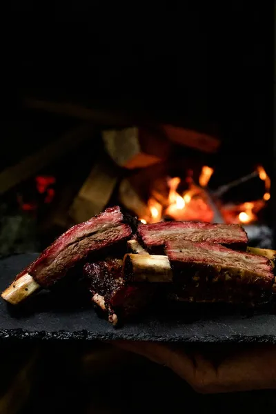 Homemade Smoked smoked ribs Ready to Eat