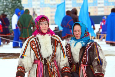 Girls of the people Nenets clipart