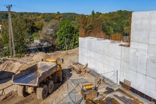 Construção do viaduto ferroviário — Fotografia de Stock