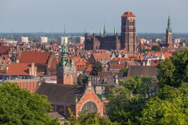 Gdansk, Polonya 'daki eski kasaba manzarası