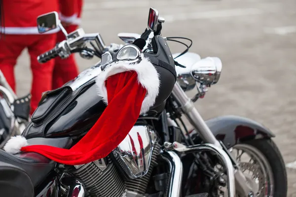 Motorrad des Weihnachtsmannes — Stockfoto