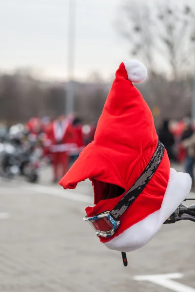 Мотоцикл Санта Клауса — стокове фото