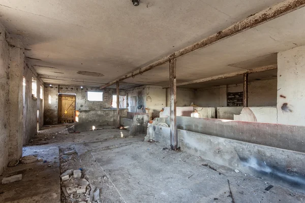 Empty, decaying, old barn - Poland — Stock Photo, Image